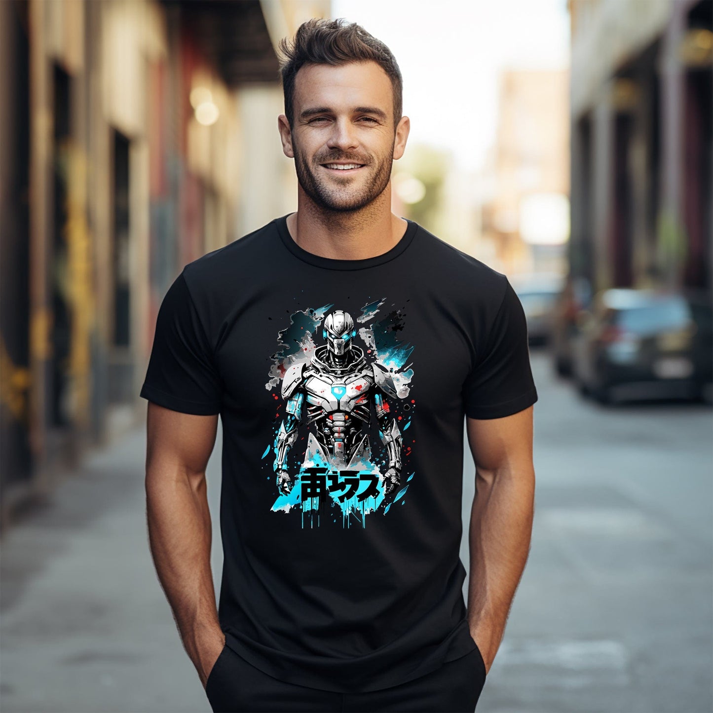 Cyborg Anime Skeleton T-shirt