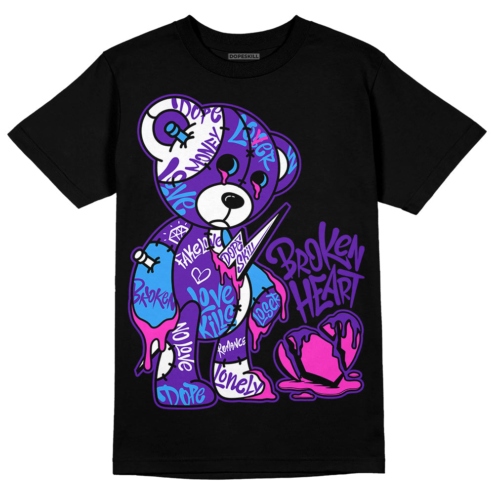 Dunk Purple Championship Court White DopeSkill T-Shirt Broken Heart Graphic