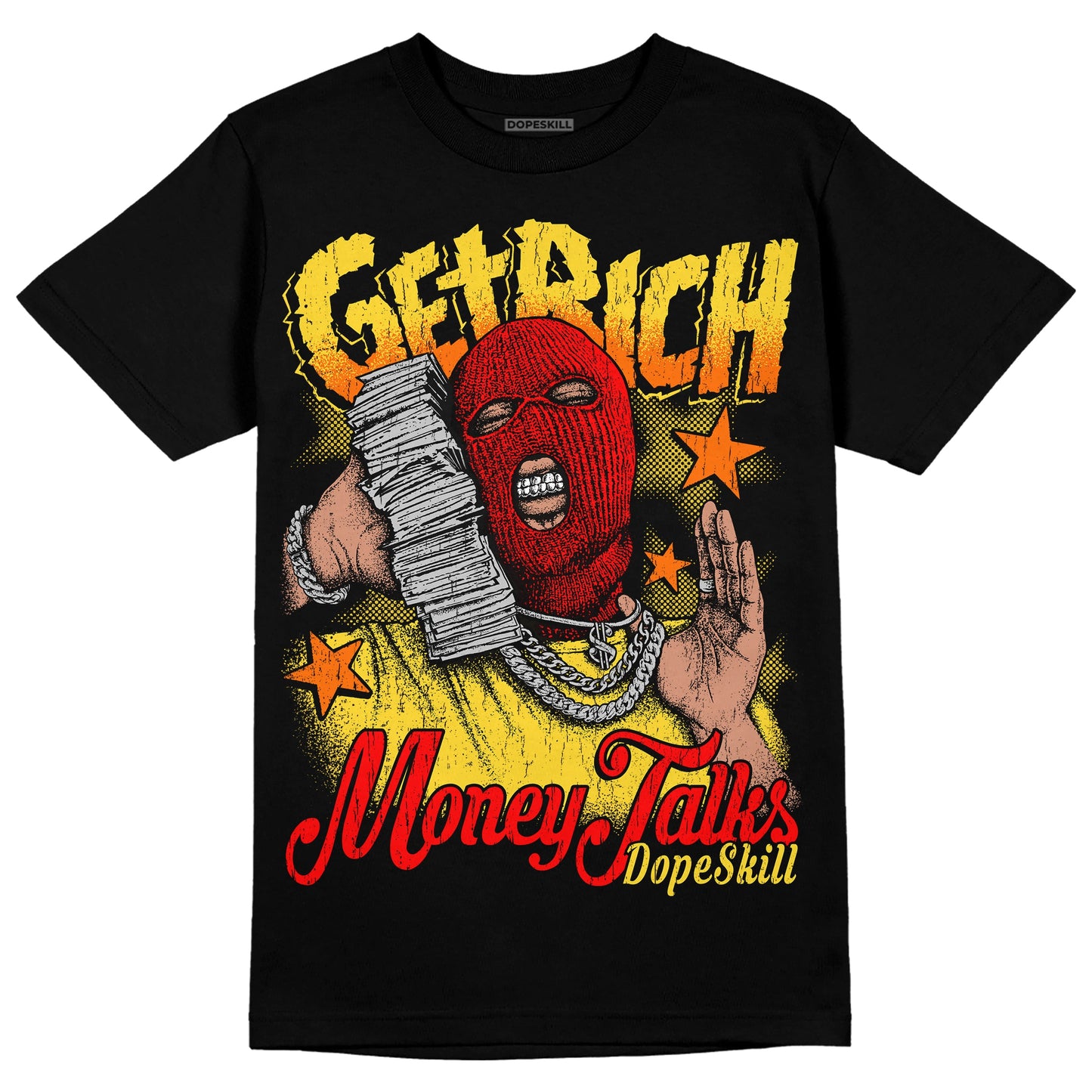 Black Tour Yellow AJ 4 Thunder DopeSkill Unisex T-Shirt Get Rich Graphic