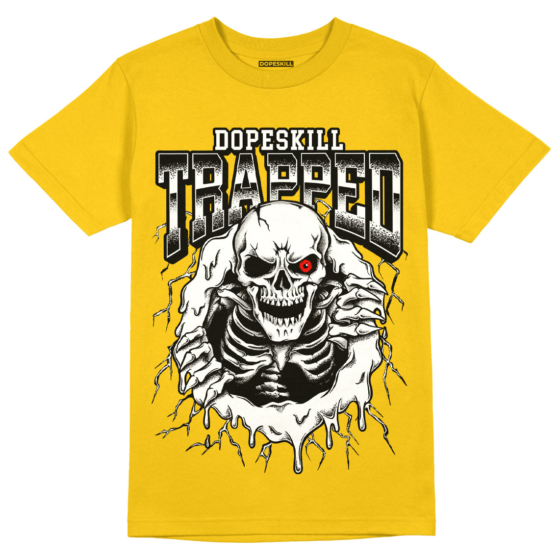 Black Tour Yellow AJ 4 Thunder DopeSkill T-Shirt Trapped Halloween Graphic