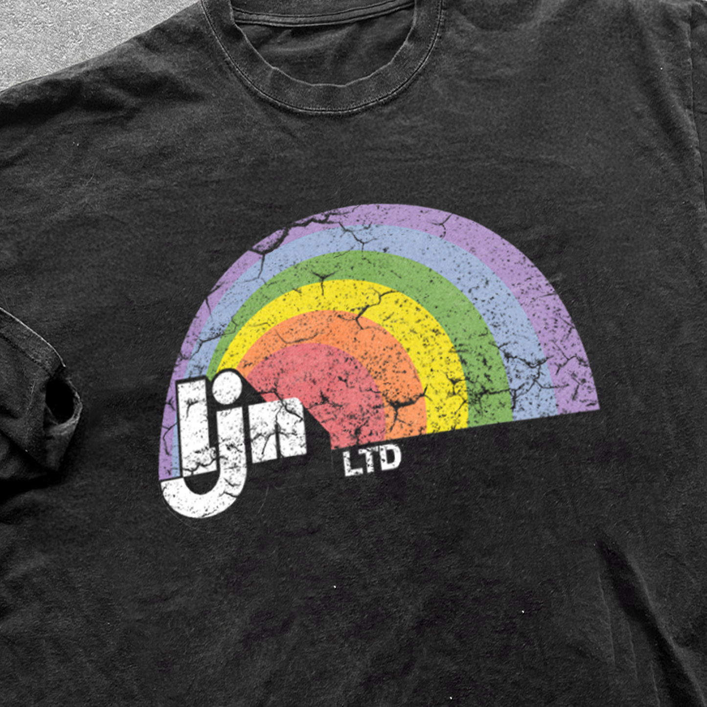DISTRESSED 'LJN' VINTAGE BLACK WASHED TEE