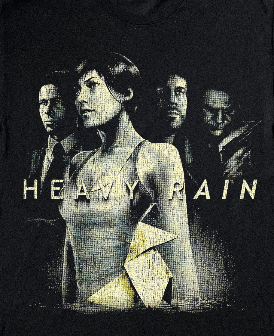 '10 HEAVY RAIN PS3 PROMO BLACK T-SHIRT