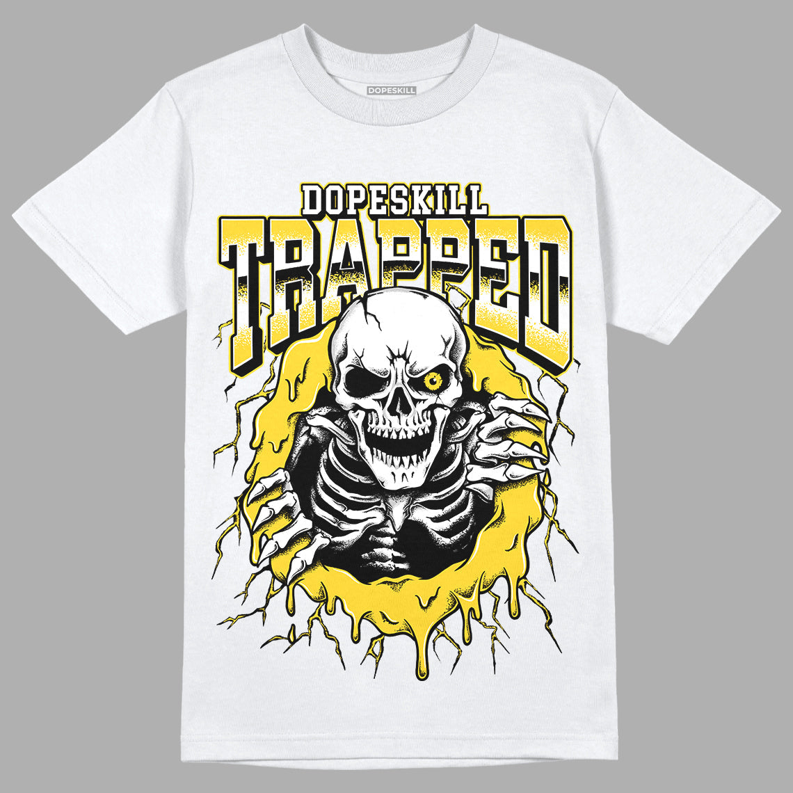Black Tour Yellow AJ 4 Thunder DopeSkill T-Shirt Trapped Halloween Graphic
