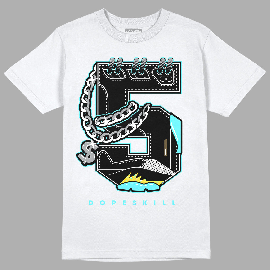 Aqua 5s DopeSkill T-Shirt No.5 Graphic