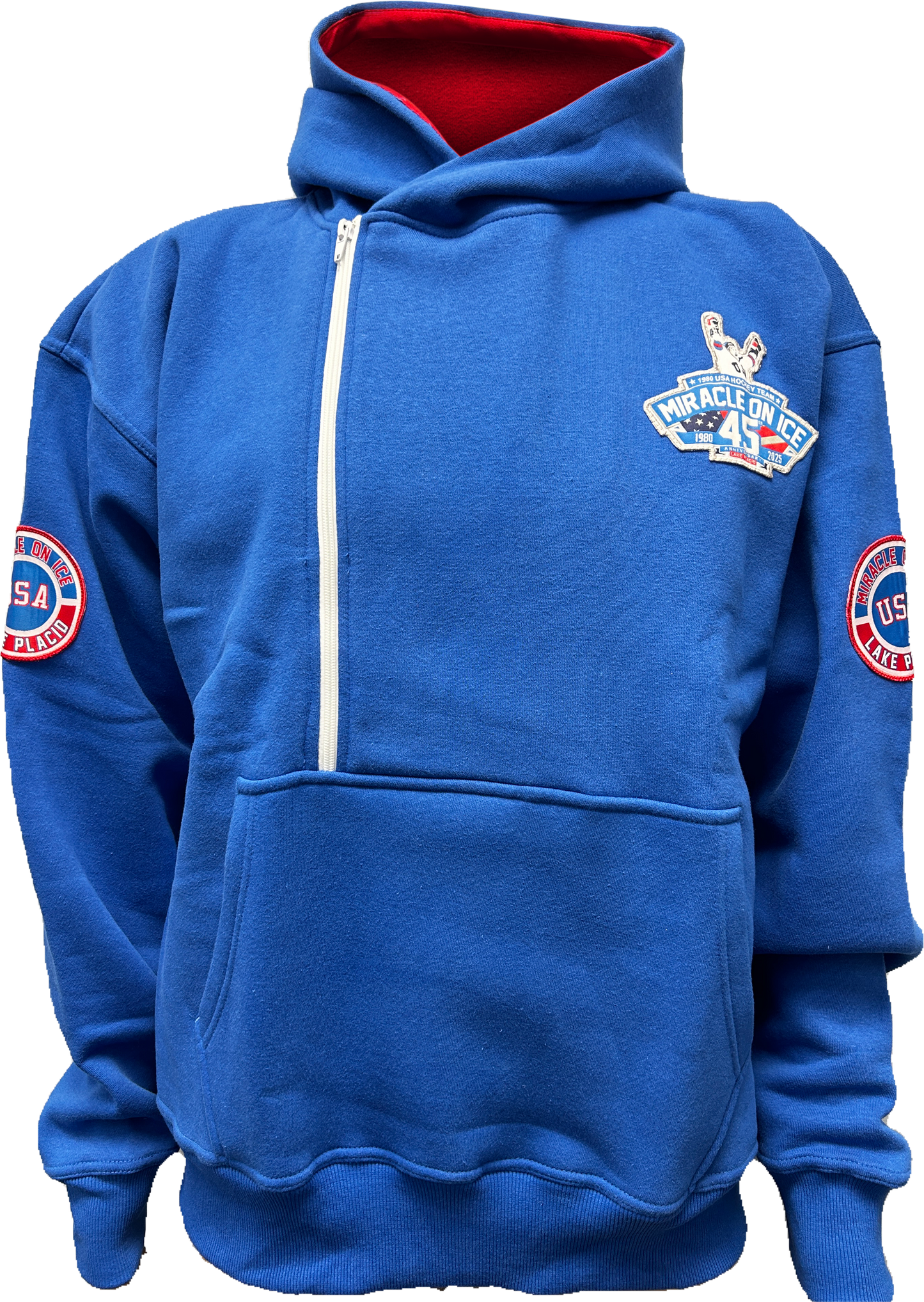 1980 Miracle on Ice 45th Anniversary (1980-2025) Official Side Zip Hoodie Embroidered