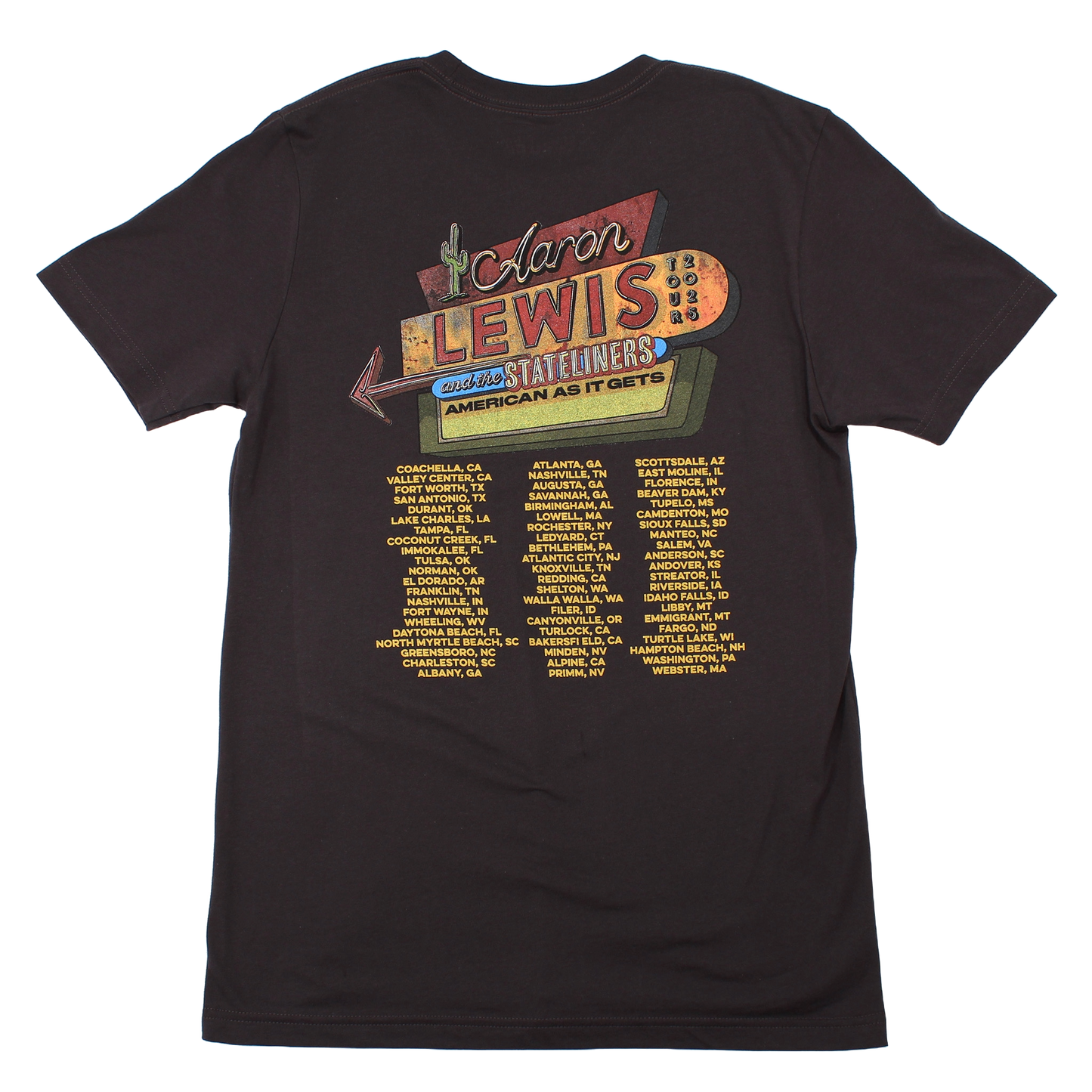 Aaron Lewis 2025 Marquee Tour Mens T Shirt Dark Gray