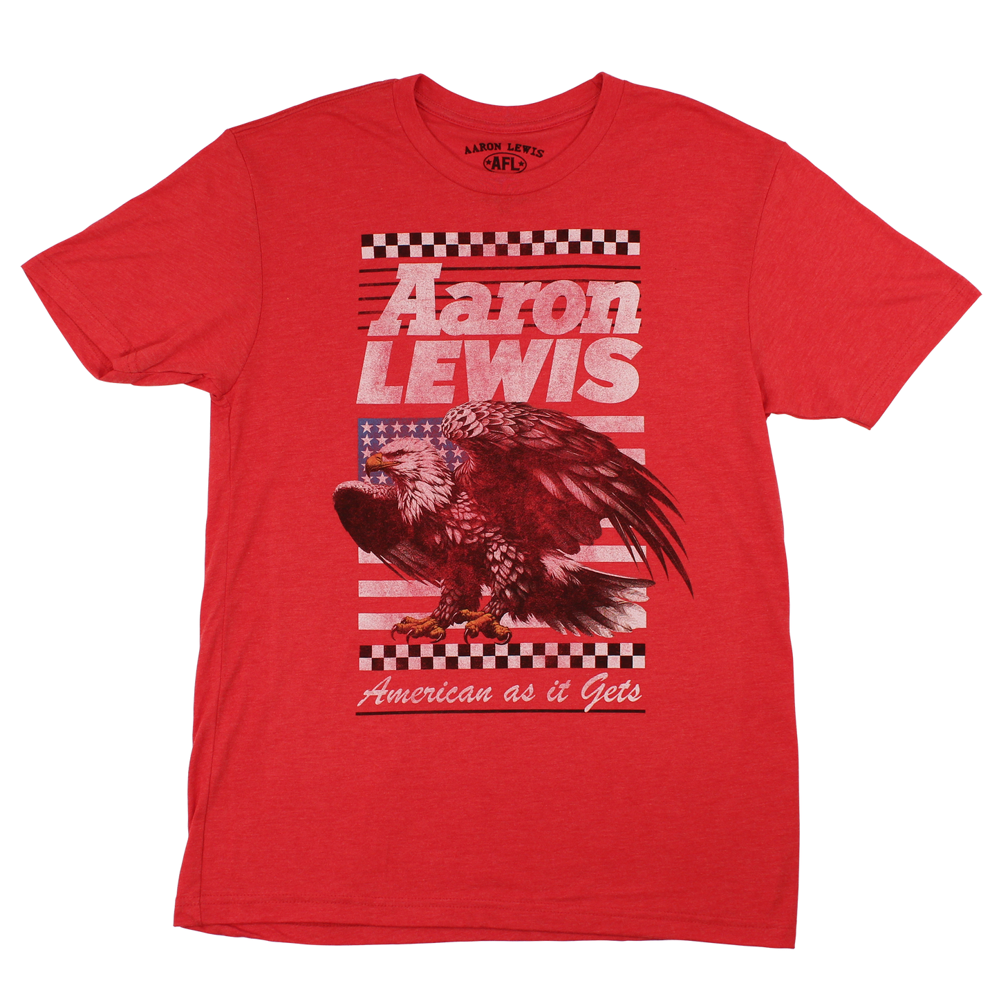 Aaron Lewis American As It Gets Mens T Shirt Vintage Red