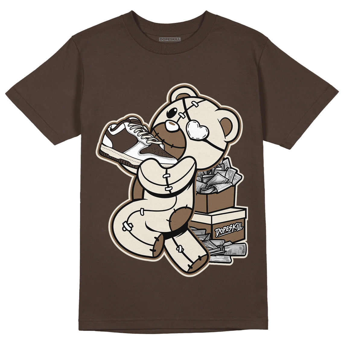 AJ 1 Low OG “Reverse Mocha” DopeSkill Ridgerock T-shirt Bear Steals Sneaker Graphic