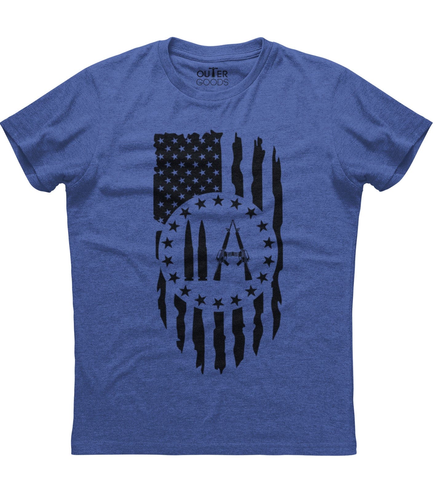 2nd Amendment Bullets Rifles American Flag Logo Patriotic T-Shirt (O)