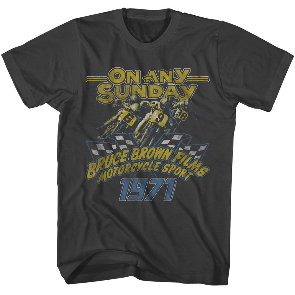 Bruce Brown Films - On Any Sunday 71 - American Classics - Solid Gray Adult Short Sleeve T-Shirt