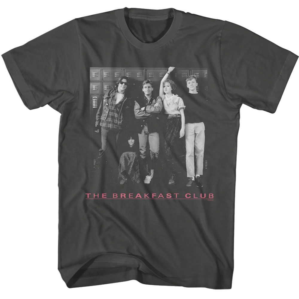 Breakfast Club - Black & White Locker Photo - American Classics - Solid Gray Adult Short Sleeve T-Shirt