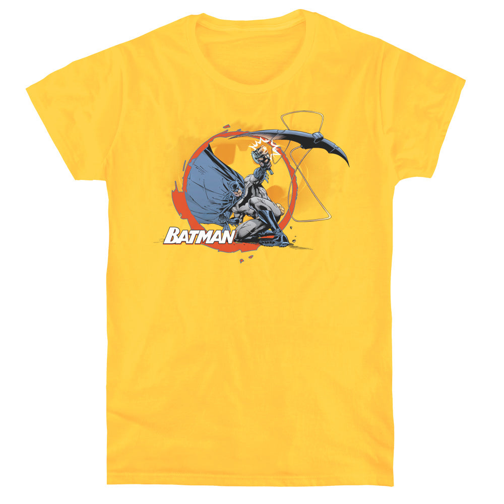 Batman Batarang Shot Womens T Shirt Yellow