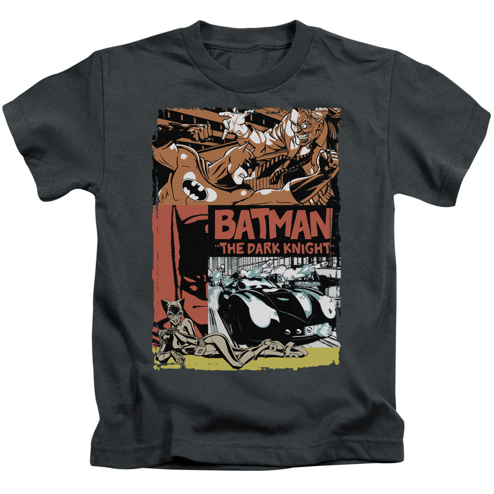 Batman Old Movie Poster Juvenile Kids Youth T Shirt Charcoal