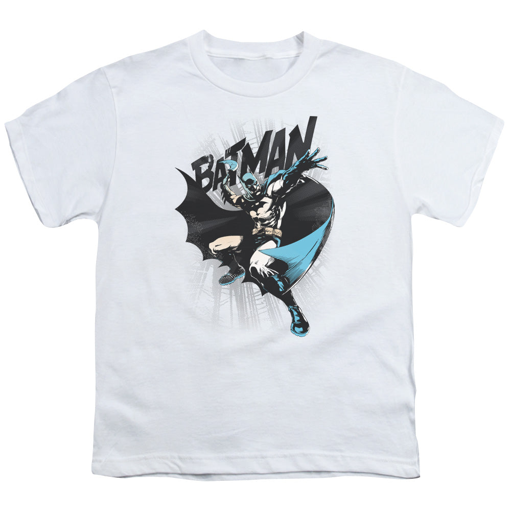Batman Batarang Throw Kids Youth T Shirt White