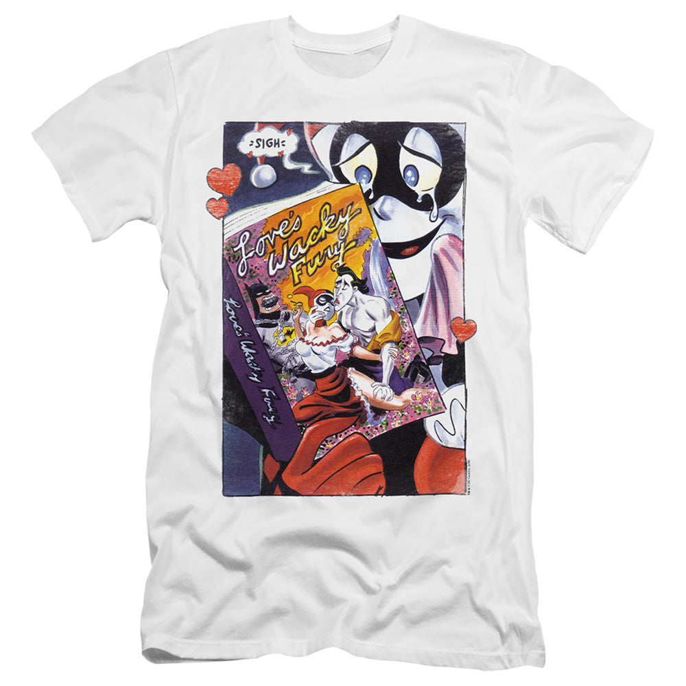 Batman Loves Wacky Fury Premium Bella Canvas Slim Fit Mens T Shirt White