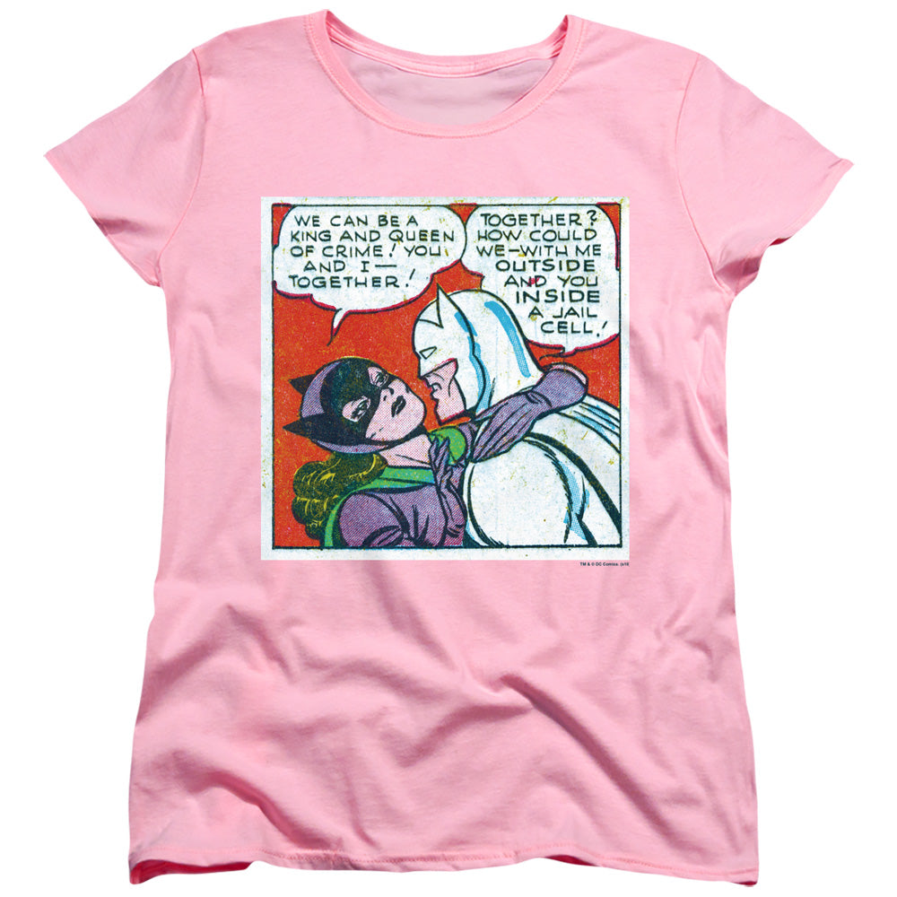 Batman Jail Cell Womens T Shirt Pink