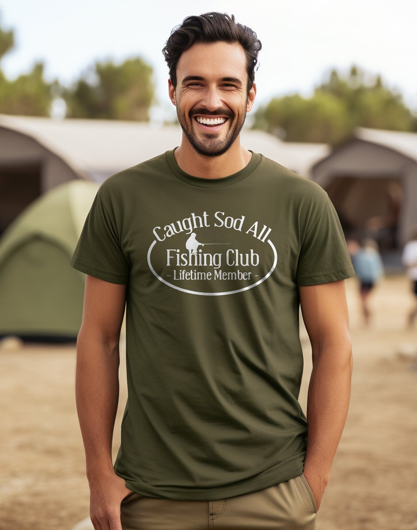 Caught Sod All Funny Fishing Club T-Shirt