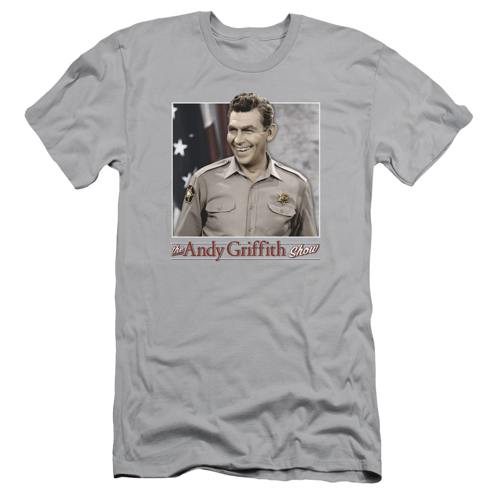 Andy Griffith All American Slim Fit Mens T Shirt Silver