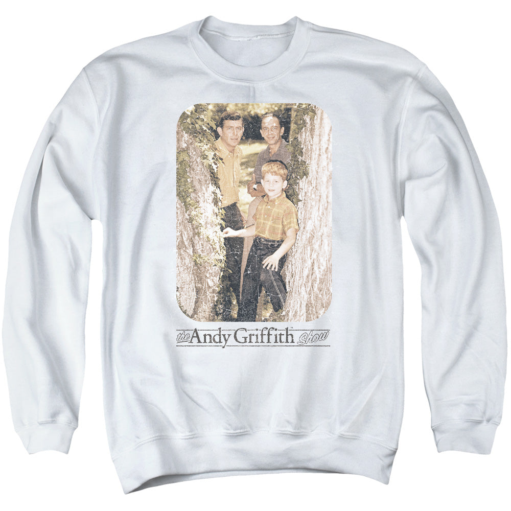 Andy Griffith Tree Photo Mens Crewneck Sweatshirt White