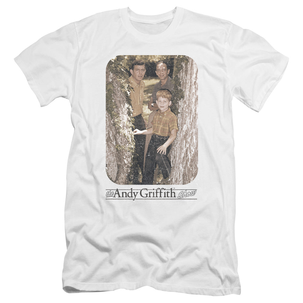 Andy Griffith Tree Photo Premium Bella Canvas Slim Fit Mens T Shirt White