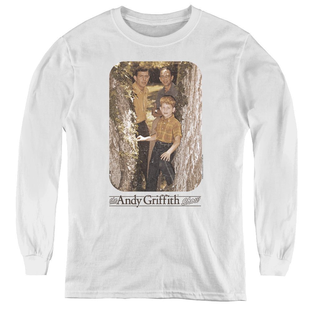 Andy Griffith Tree Photo Long Sleeve Kids Youth T Shirt White