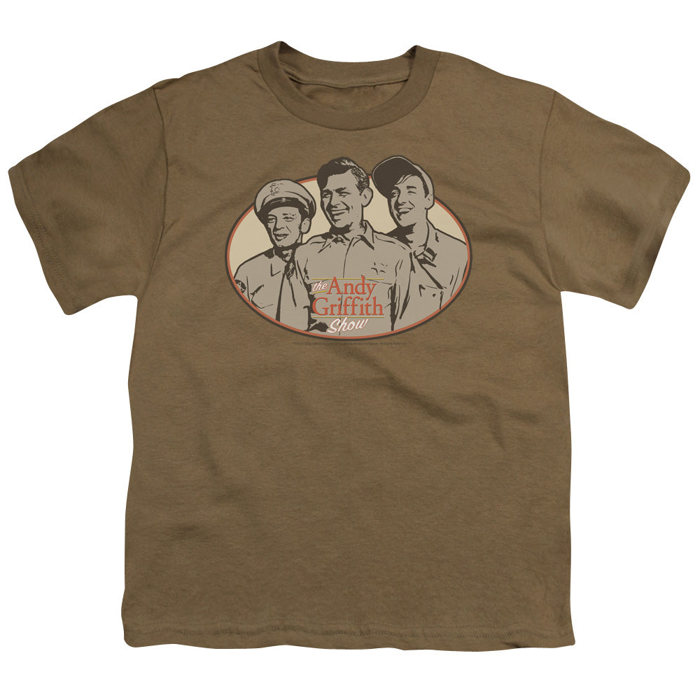 Andy Griffith 3 Funny Guys Kids Youth T Shirt Safari Green