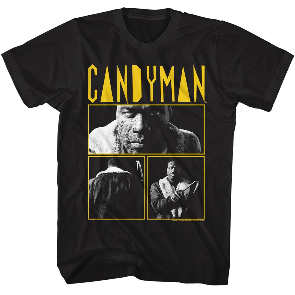 Candyman - 3 Photo And Logo - American Classics - Solid Black Adult Short Sleeve T-Shirt