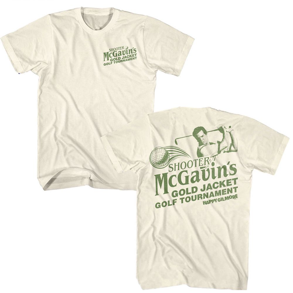 Happy Gilmore - Mono Gold Jacket Tournament - American Classics - Solid Off-White Adult Short Sleeve T-Shirt