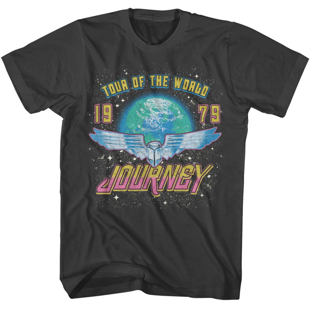 Journey - Tour Of The World - American Classics - Solid Gray Adult Short Sleeve T-Shirt