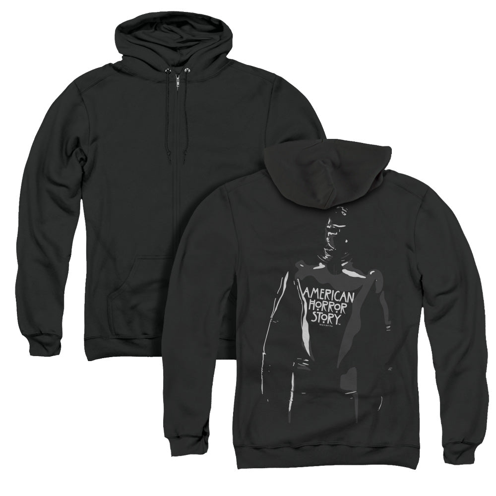 American Horror Story Rubber Man Back Print Zipper Mens Hoodie Black