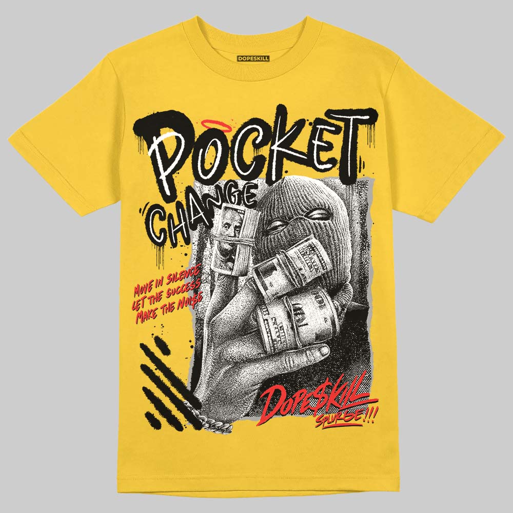 Black Tour Yellow AJ 4 Thunder DopeSkill T-Shirt Pocket Change Graphic