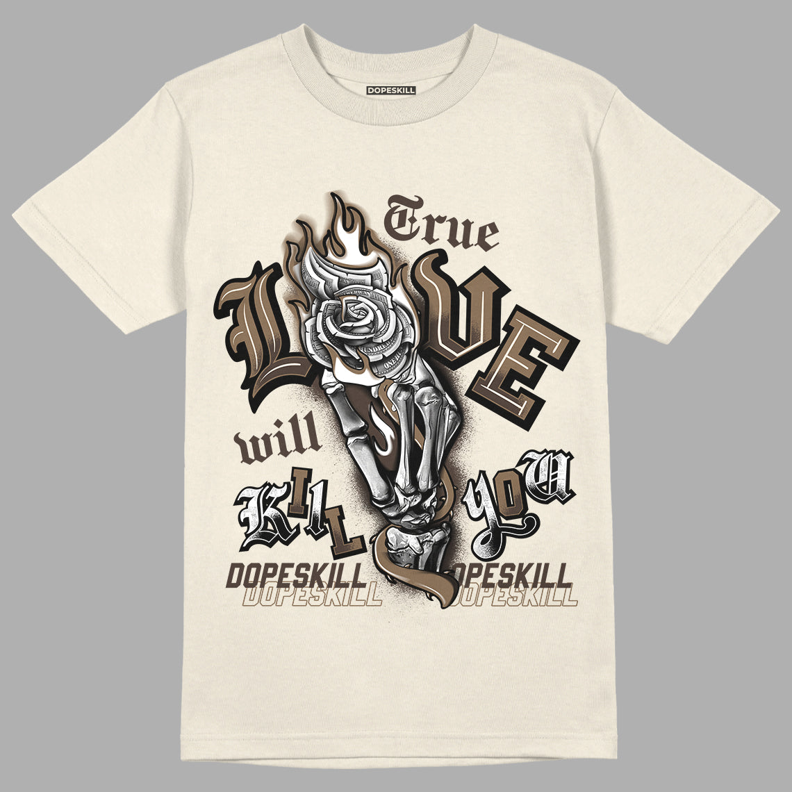 AJ 1 Low OG “Reverse Mocha” DopeSkill Sail T-shirt True Love Will Kill You Graphic