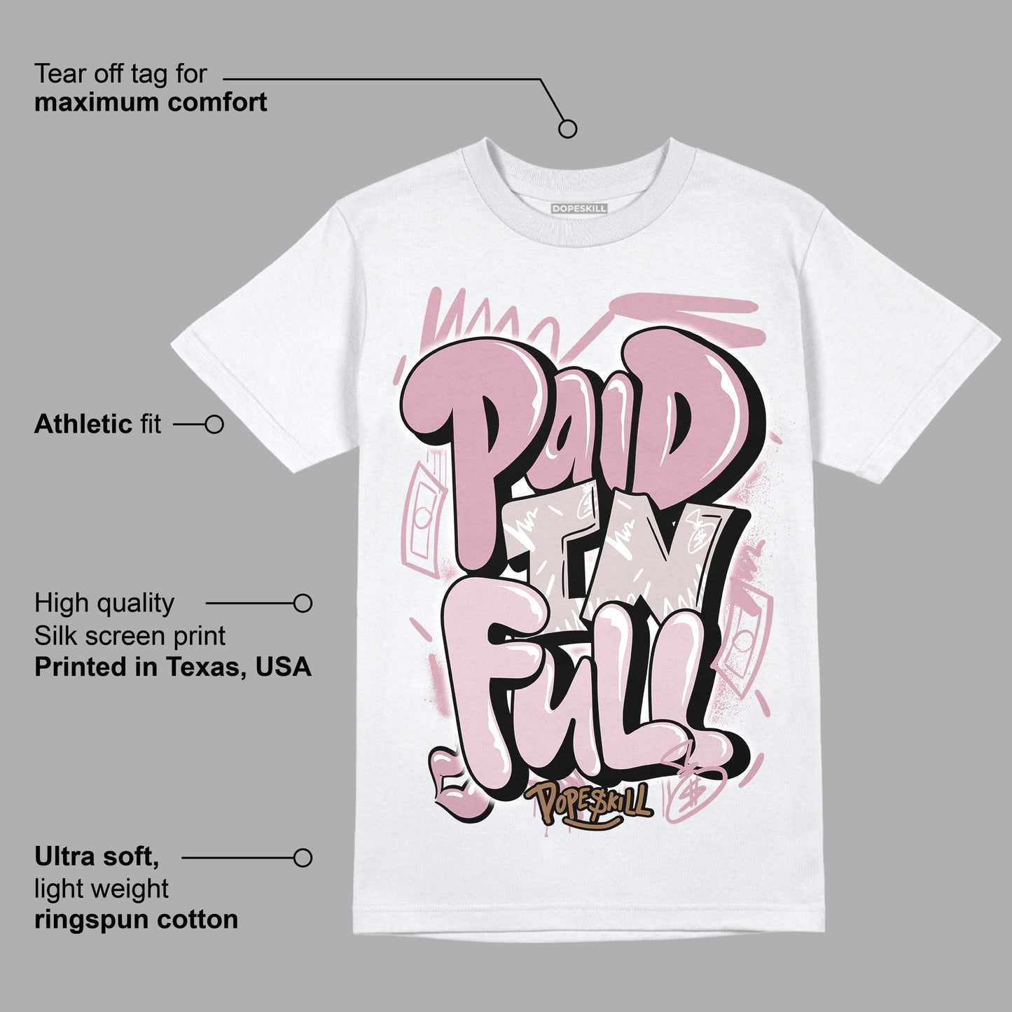 Dunk Low Teddy Bear Pink DopeSkill T-Shirt New Paid In Full Graphic