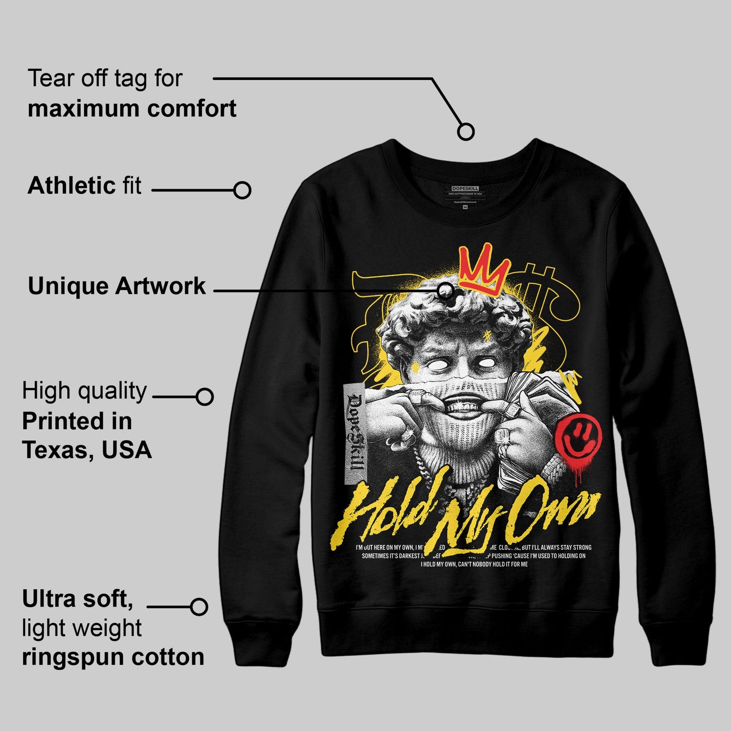 Black Tour Yellow AJ 4 Thunder DopeSkill Sweatshirt In My Way Graphic