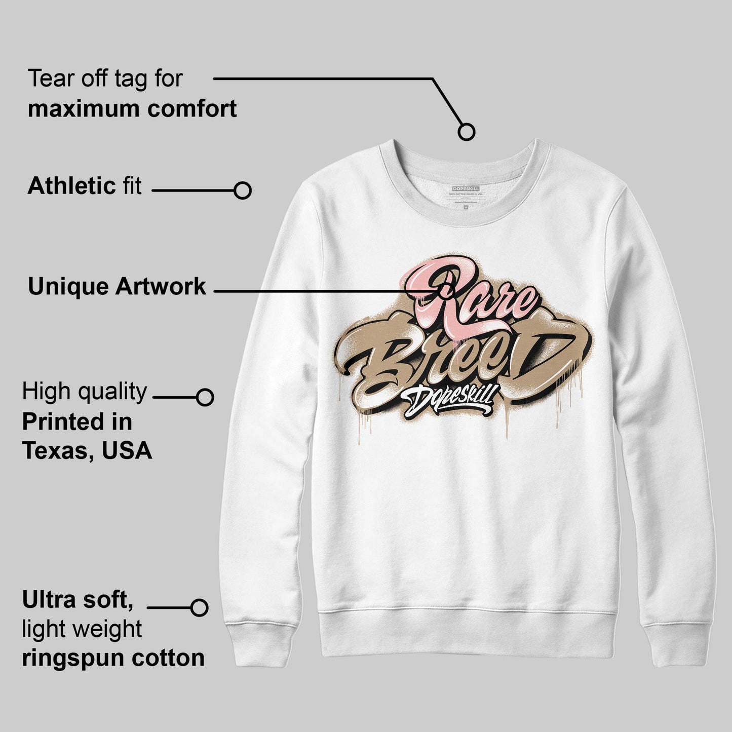 AIR FORCE 1 LINEN DopeSkill Sweatshirt Rare Breed Type Graphic