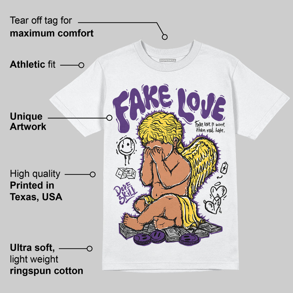 Field Purple 12s DopeSkill T-Shirt False Love Graphic