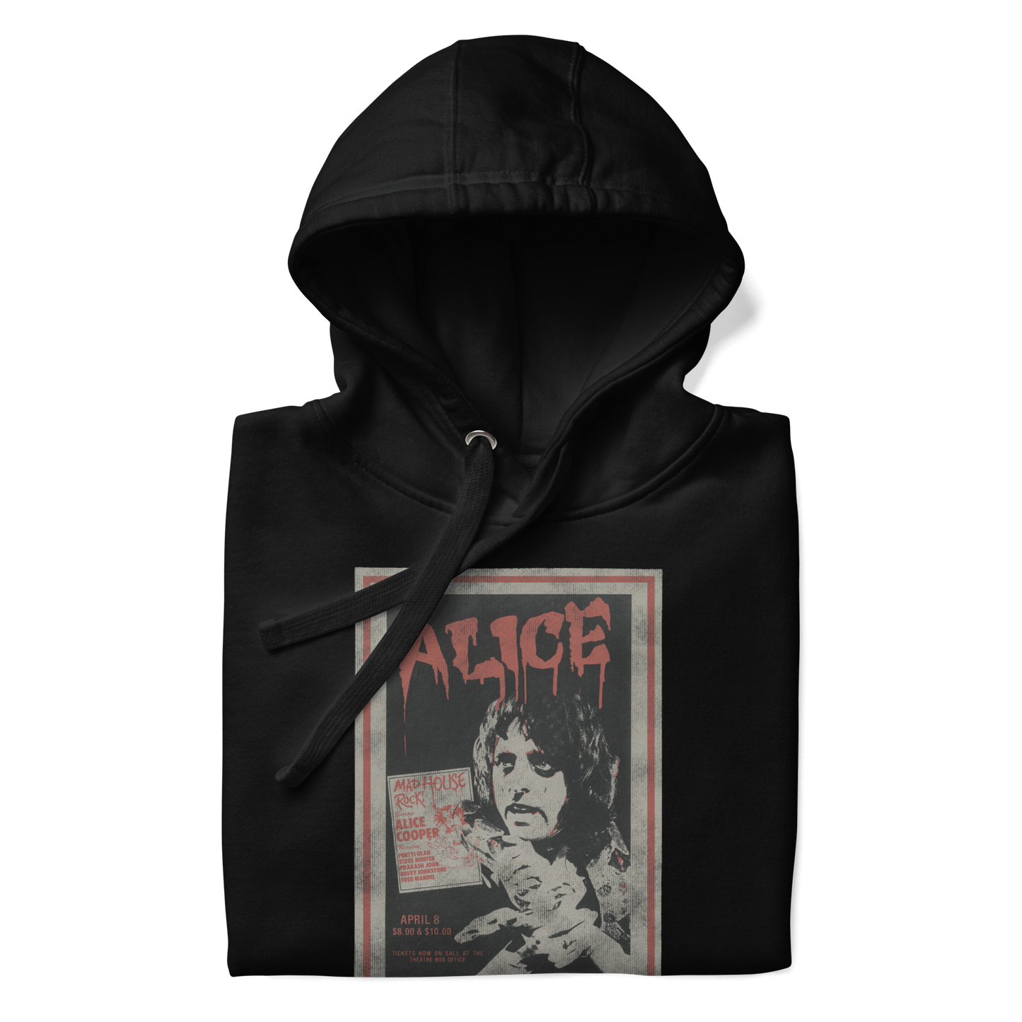 Alice Cooper Madhouse Vintage Mens Hoodie Black