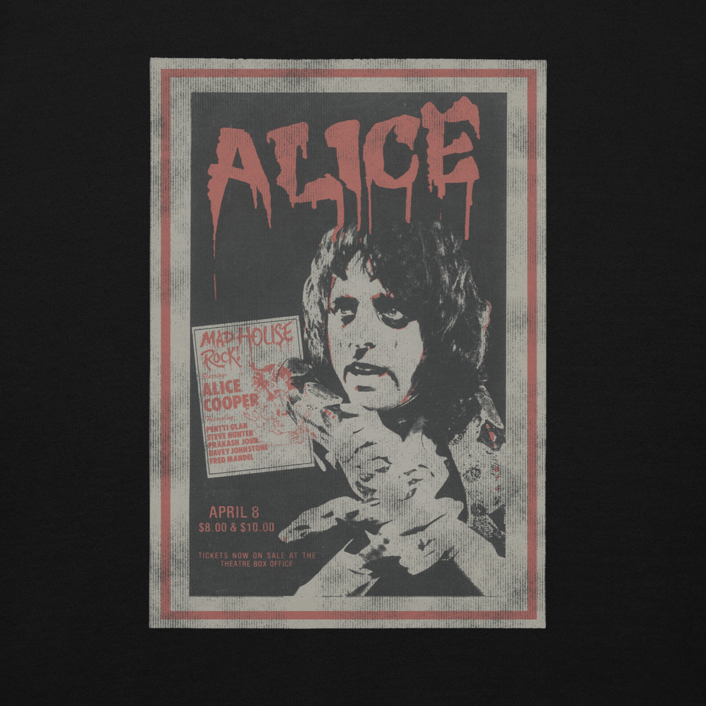 Alice Cooper Madhouse Vintage Mens Hoodie Black
