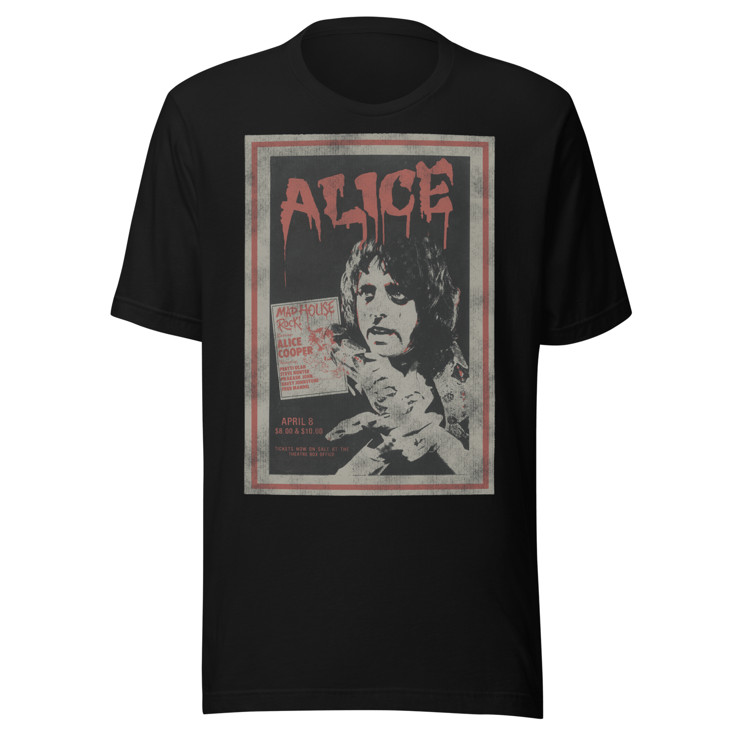 Alice Cooper Madhouse Vintage Mens T Shirt Black