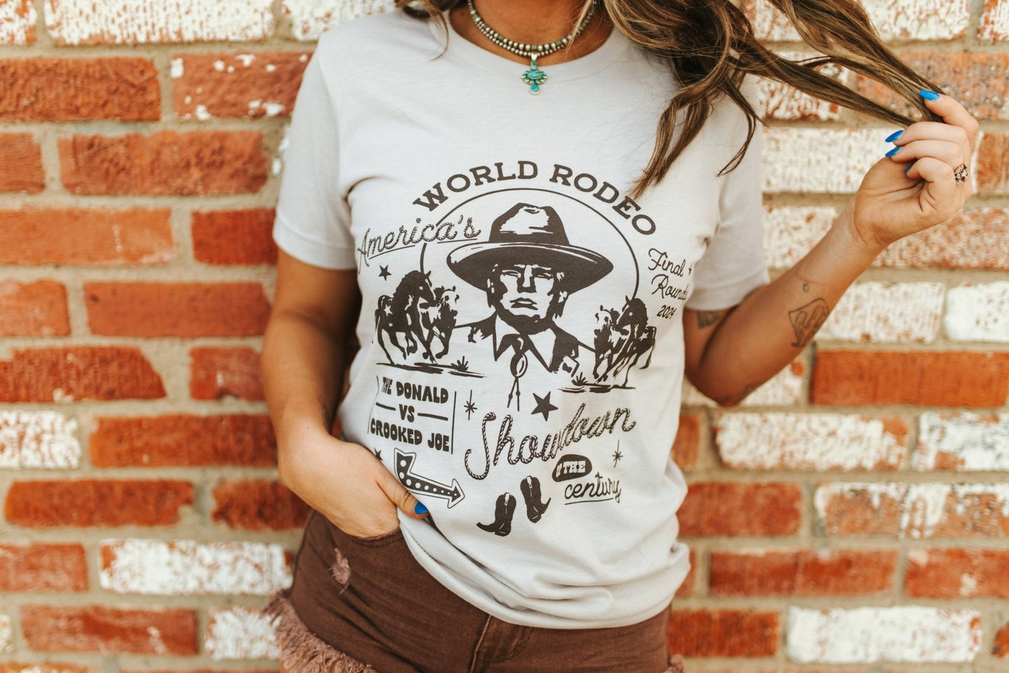 Americas Showdown Trump 2024 Western Graphic Tee Shirt