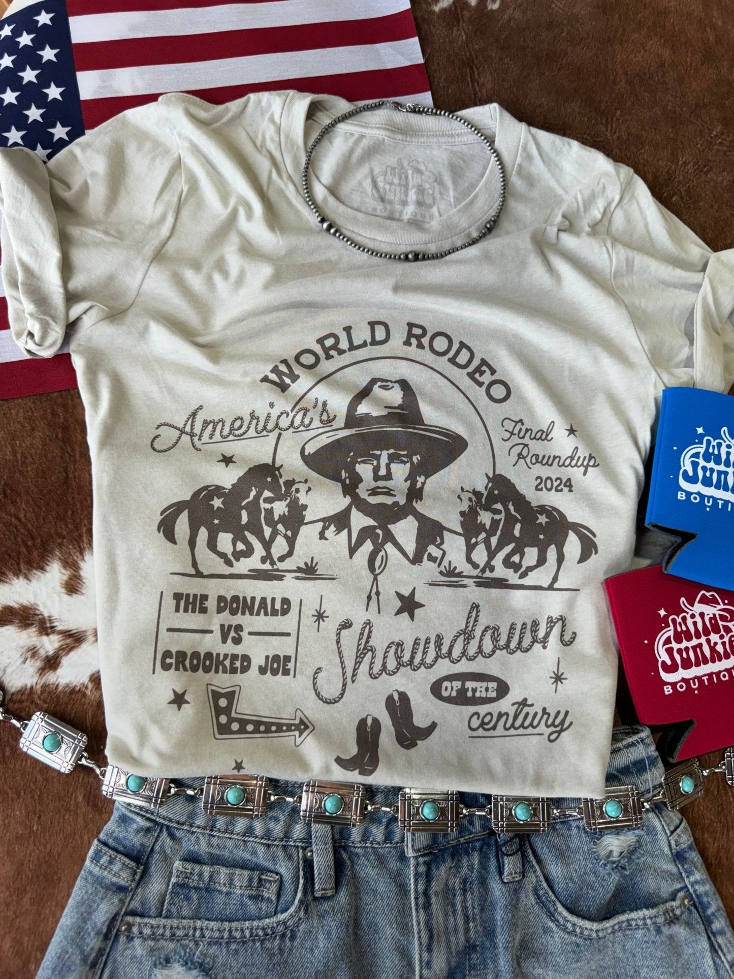 Americas Showdown Trump 2024 Western Graphic Tee Shirt