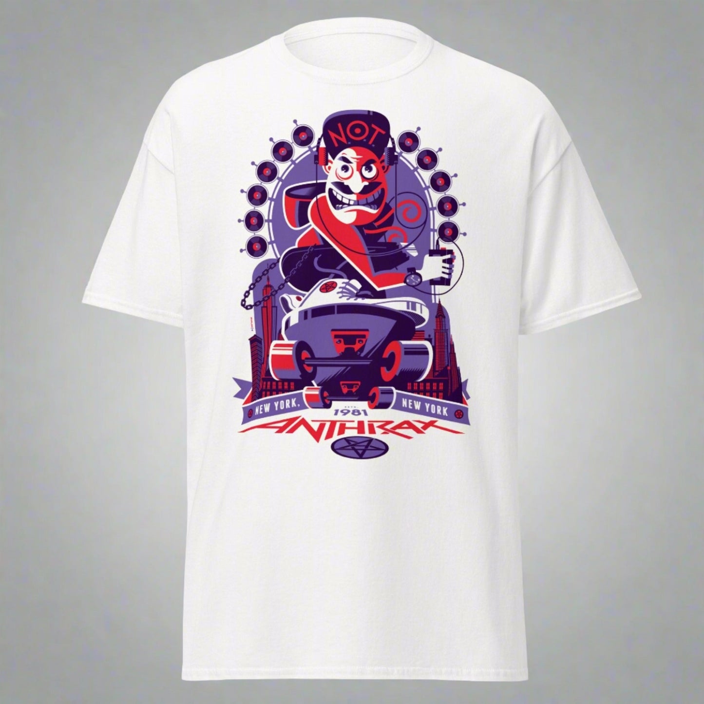 Anthrax New York 81 Tour Jumbo Print Mens T Shirt White