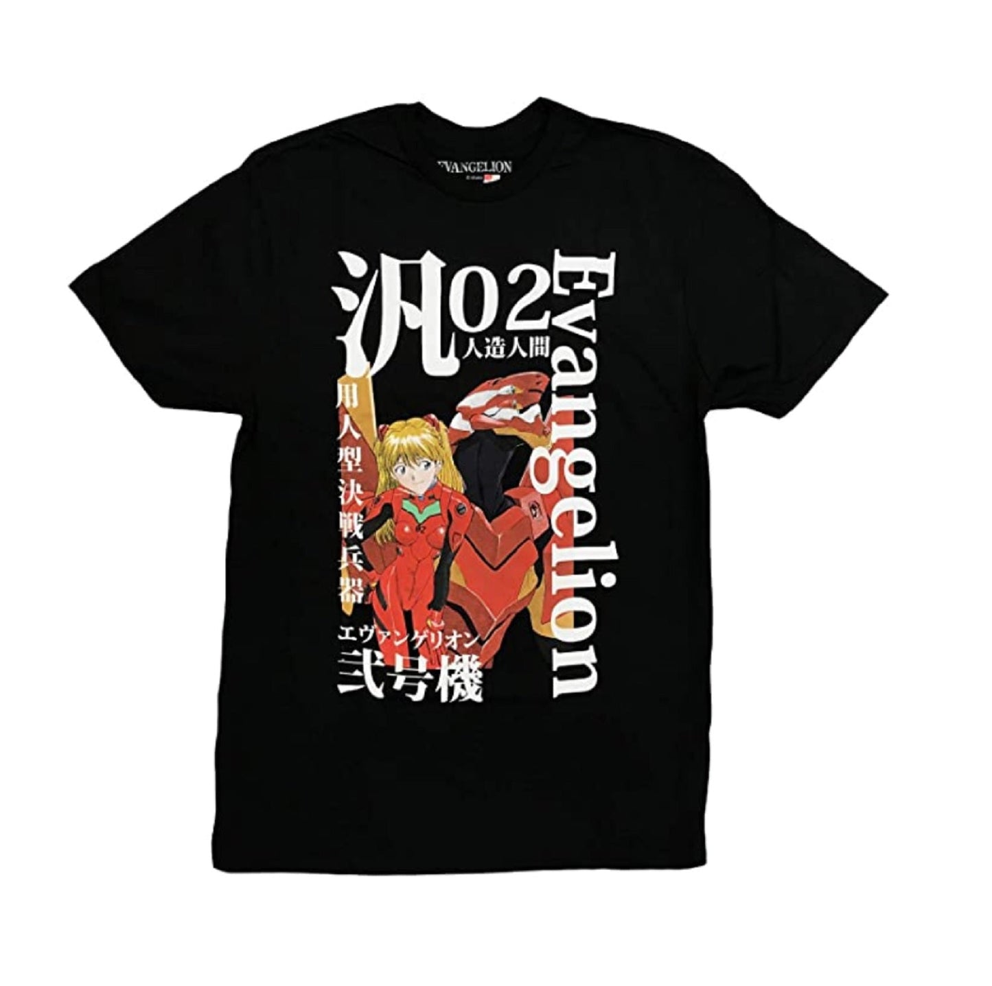 Neon Genesis Evangelion Asuka and Evangelion Unit-02 Anime Officially Licensed Adult T-Shirt