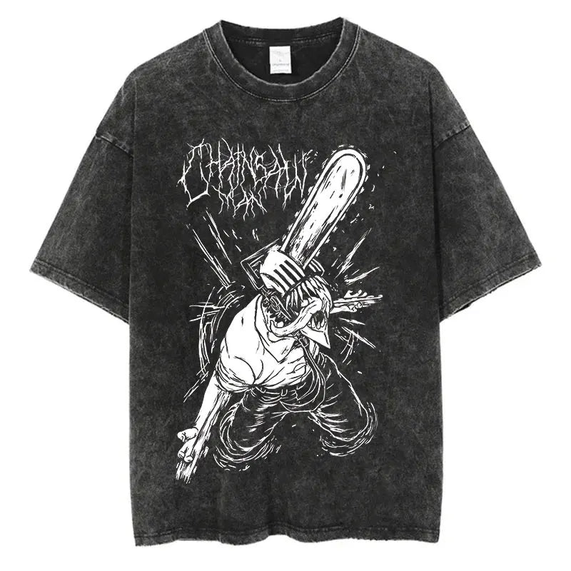 Chainsaw Man Denji Shirt Vintage Style Anime Graphic Tee Style001