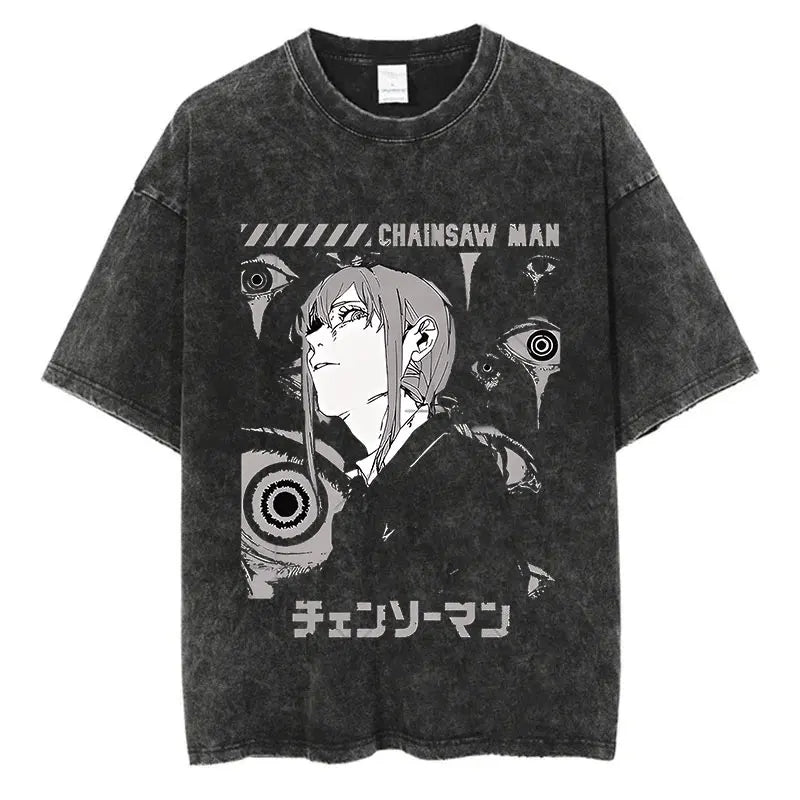Chainsaw Man Makima Shirt Vintage Style Anime Graphic Tee Style001