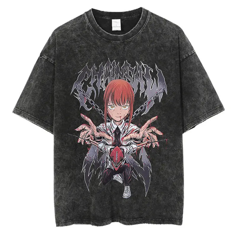 Chainsaw Man Makima Shirt Vintage Style Anime Graphic Tee Style002
