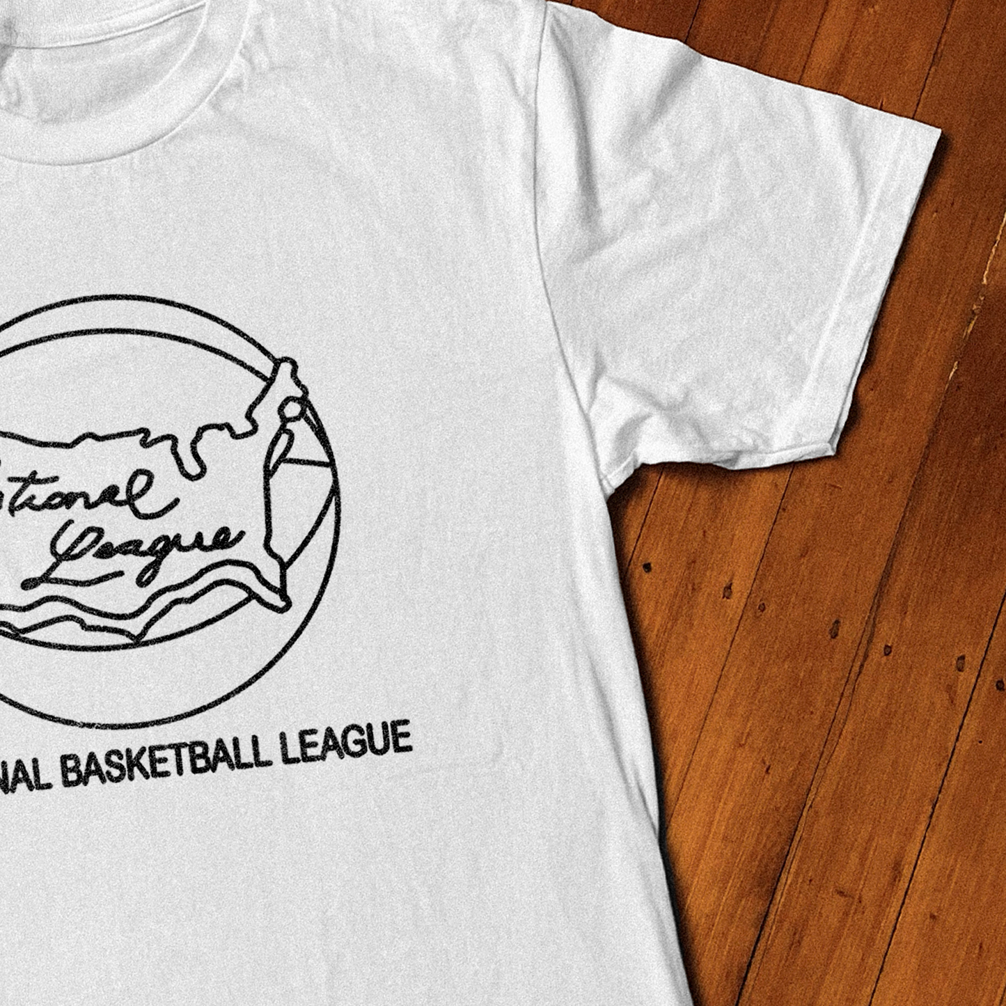 'NATIONAL BASKETBALL LEAGUE' ACROSS AMERICA WHITE T-SHIRT