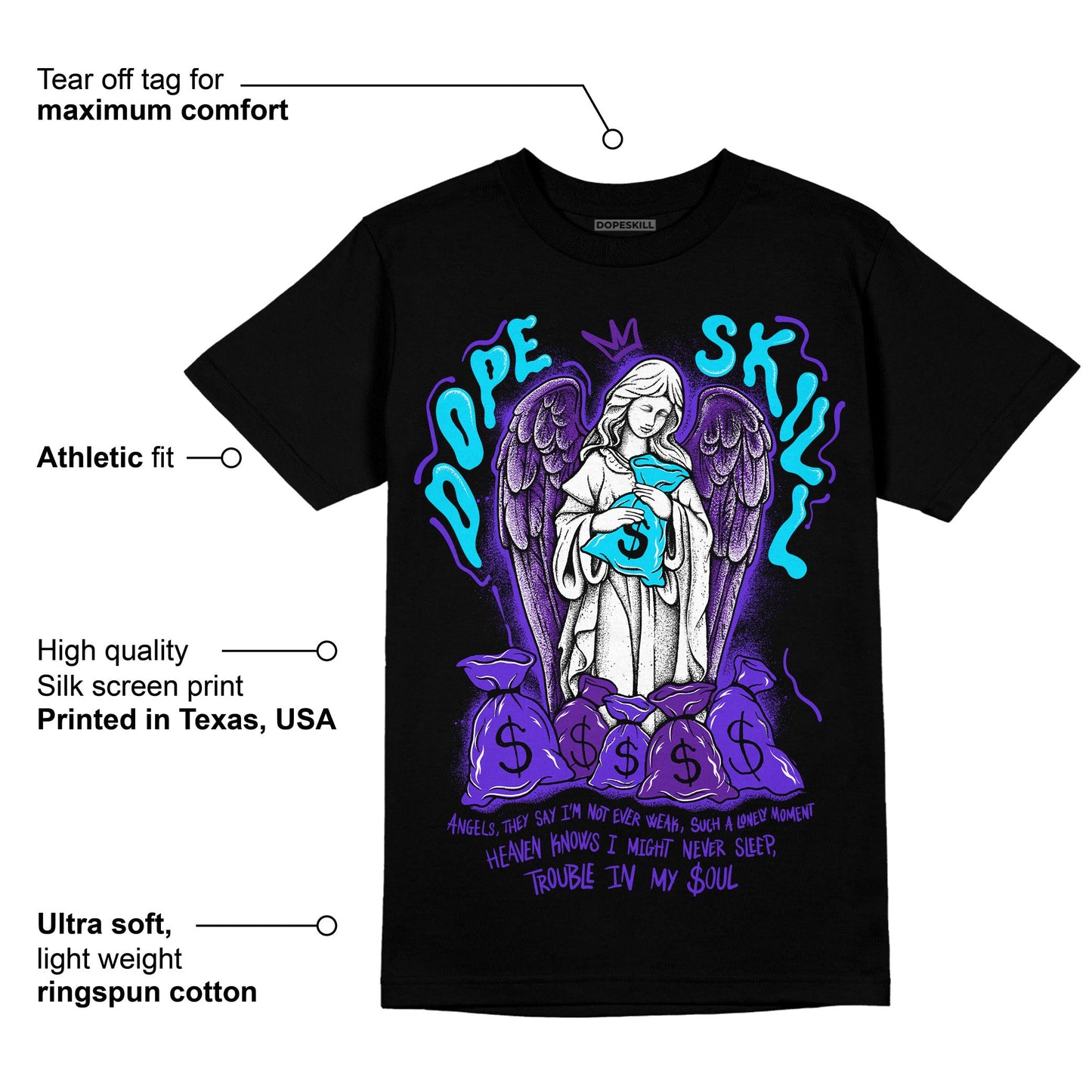 Aqua 6s DopeSkill T-Shirt Angels Graphic