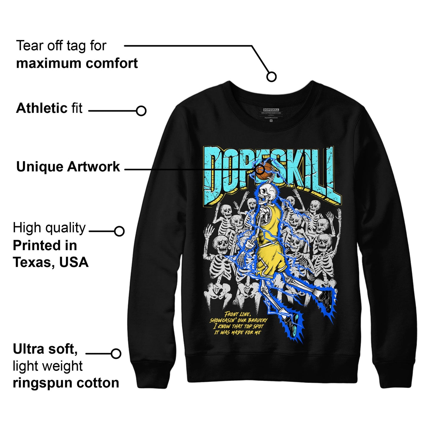 Aqua 5s DopeSkill Sweatshirt Thunder Dunk Graphic
