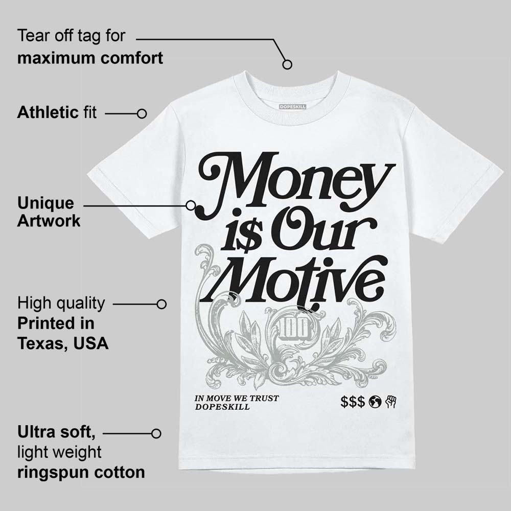 1906R ‘White Gold’ DopeSkill T-Shirt Money Is Our Motive Typo Graphic